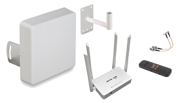 Комплект усилителя 4G-интернета Оптима